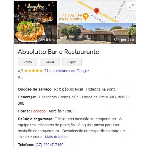 Cliente -Absolutto Bar e Restaurante - Lagoa da Prata, MG